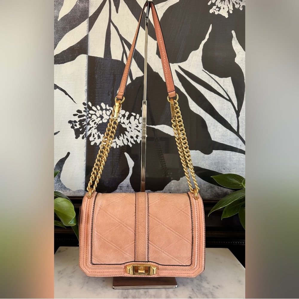 Rebecca Minkoff Quilted Nubuck Leather Love Crossbody Bag